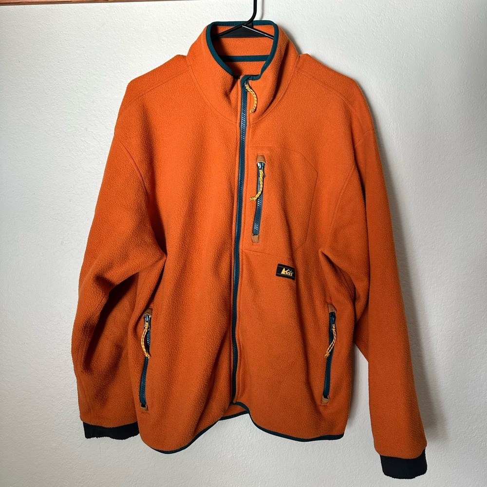 REI Women’s Orange Full-Zip Fleece Jacket